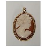 14KT Gold & Shell Cameo Pendant