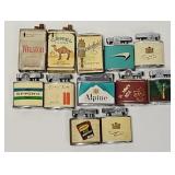 (12) Vintage Advertising Cigarette Lighters