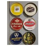 (6) Vintage 12" Metal  Beer Trays