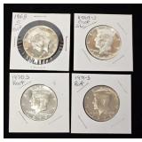 1968S, 69S, 70S & 71S Kennedy Proof Halves