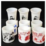 1950ï¿½s Hopalong Cassidy Milk Glass Mug + Tumblers