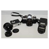 Canon AE-1 Camera Outfit With Lenses & Accessories