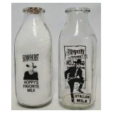 2 1950ï¿½s Hopalong Cassidy Quart Milk Bottles