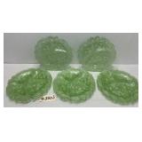 (8) Indiana Glass Green Vaseline Loganberry Plates