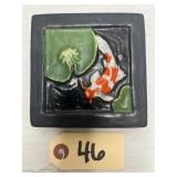 Ephraim Faience Pottery Tile - Koi Fish/Lily Pad