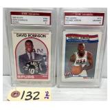 (2) Graded Basketball Cards - Jordan/Robinson