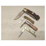 (4Pcs.) ASSORTED REMINGTON FOLDING KNIVES