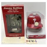 Jimmy Rollins Signed Mini Helmet & Bobble