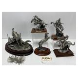 (5) Chilmark Pewter Figures - Remington/Audubon ++