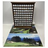 100pc Golf Ball Collection in Wooden Display