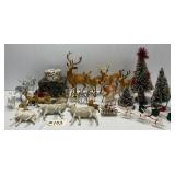 Vintage Christmas Lot - Bottlebrush Trees/Reindeer