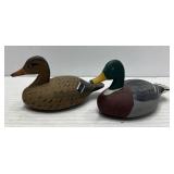 (2) Mini Mallard Duck Decoys - Captain Jessie Urie