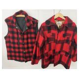 Woolrich Red/Black Plaid Hunting Coat & Vest