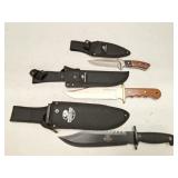 (3Pcs.) ASSORTED FIXED BLADE KNIVES