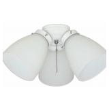 3-light White Ceiling Fan Shades Led Light Kit