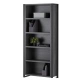 Realspace Dejori 70"h 5-shelf Bookcase, Charcoal