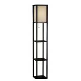 63 In. Black Shelf Floor Lamp