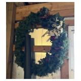 (2) Green Christmas Wreaths / ~30"