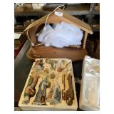 Wood Stable and Nativity Scene Figurines