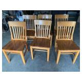 (6) Heavy Wooden Matching Chairs