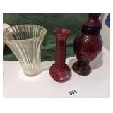 Red Vase, Clear Vase and Other