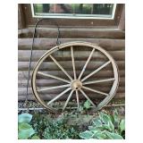 VIntage Wagon Wheel + Shepherds Hook