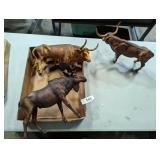 Assorted Plastic Bulls & Elk Toys