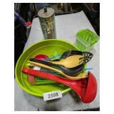 Plastic Bowl w/ Kitchen Utensils, Other