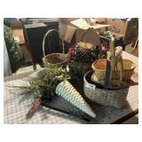 Large Basket of Pine Cones, Wreath Hanger,