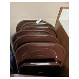 (6) Brown Metal Folding Chairs +