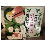 Outdoor Snowman Family Cut Out Lawn Display