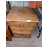 Oak 3-Drawer Side Table