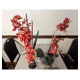 (2) Decorative Flowers w/ Vases