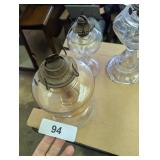 (3) Glass Kerosene Lamps - No Shades