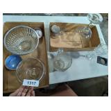 Glass Bowls, Candle Holders & Other