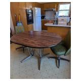 Vintage Table w/ (2) Swivel Chairs