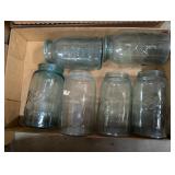 (6) Blue Ball Jars