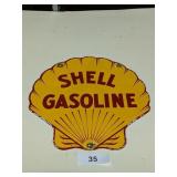 Metal Shell Gasoline Sign (~12"x12")