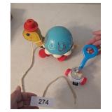 Fisher Price Walking Pull Turtle & Mini Pop Toy