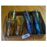 Iridescent Grapevine Carnival Glass Drinking Cups