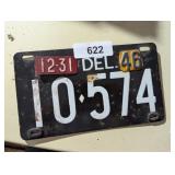 Delaware License Plate (1946)