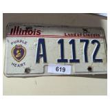 Illinois Purple Heart License Plate