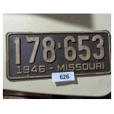 Missouri License Plate (1946)