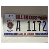 Illinois Purple Heart License Plate (2007?)