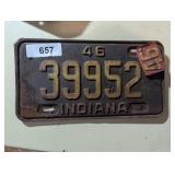 Indiana License Plate (1946)