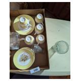 Autumn Gold Cups, Saucers, Plates & Coke Glasses