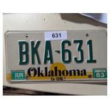 Oklahoma License Plate (1983)