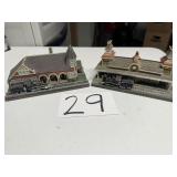 2 Danbury Mint Railroad Station Collectables