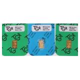 .999 FINE GOLD 1/2 & 1/3 GRAM TGR METAL BARS - (3)