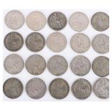 50% SILVER WORLD SILVER COINS PERU UN SOL - (20)